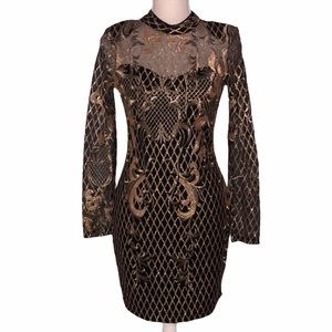 Club L London sheer sequin dress